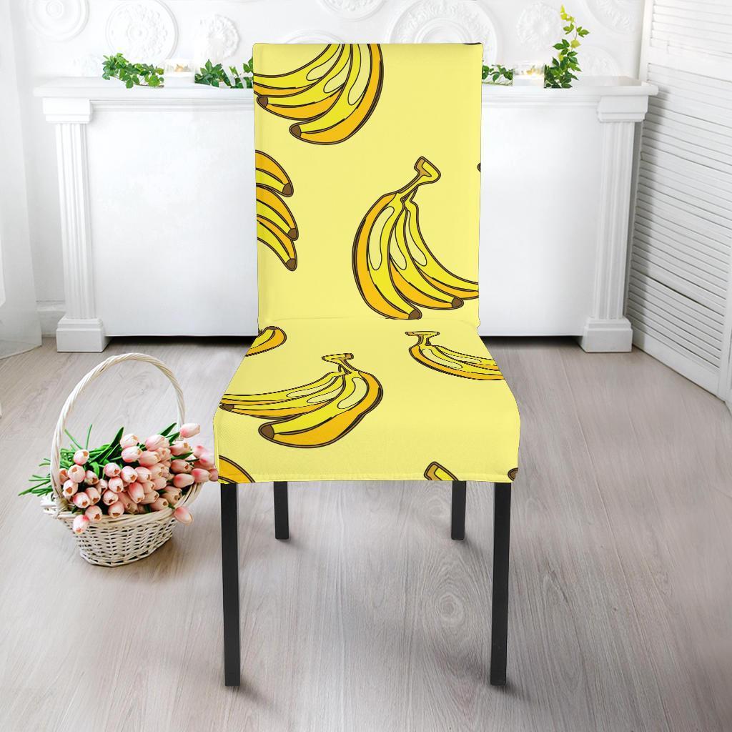 Yellow Banana Pattern Print Chair Cover-grizzshop