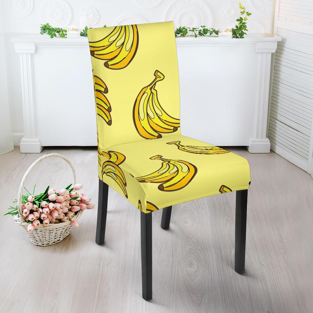 Yellow Banana Pattern Print Chair Cover-grizzshop