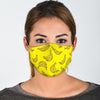 Yellow Banana Pattern Print Face Mask-grizzshop