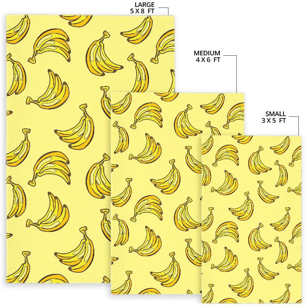 Yellow Banana Pattern Print Floor Mat-grizzshop