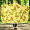 Yellow Banana Pattern Print Hooded Blanket-grizzshop