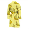 Yellow Banana Pattern Print Men Long Robe-grizzshop