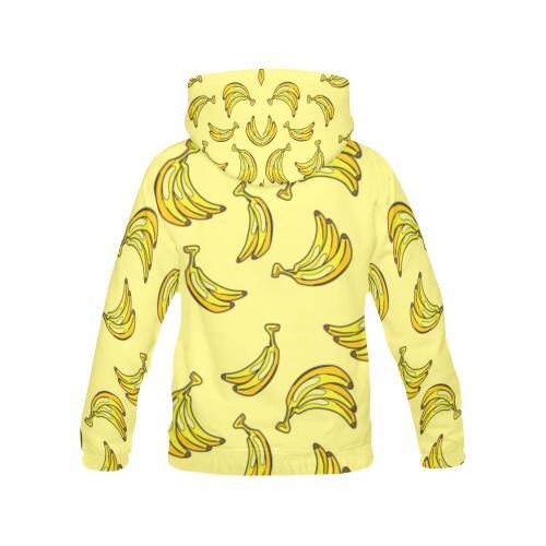 Yellow Banana Pattern Print Men Pullover Hoodie-grizzshop