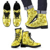 Yellow Banana Pattern Print Men Women Leather Boots-grizzshop