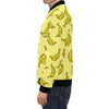 Yellow Banana Pattern Print Men's Bomber Jacket-grizzshop