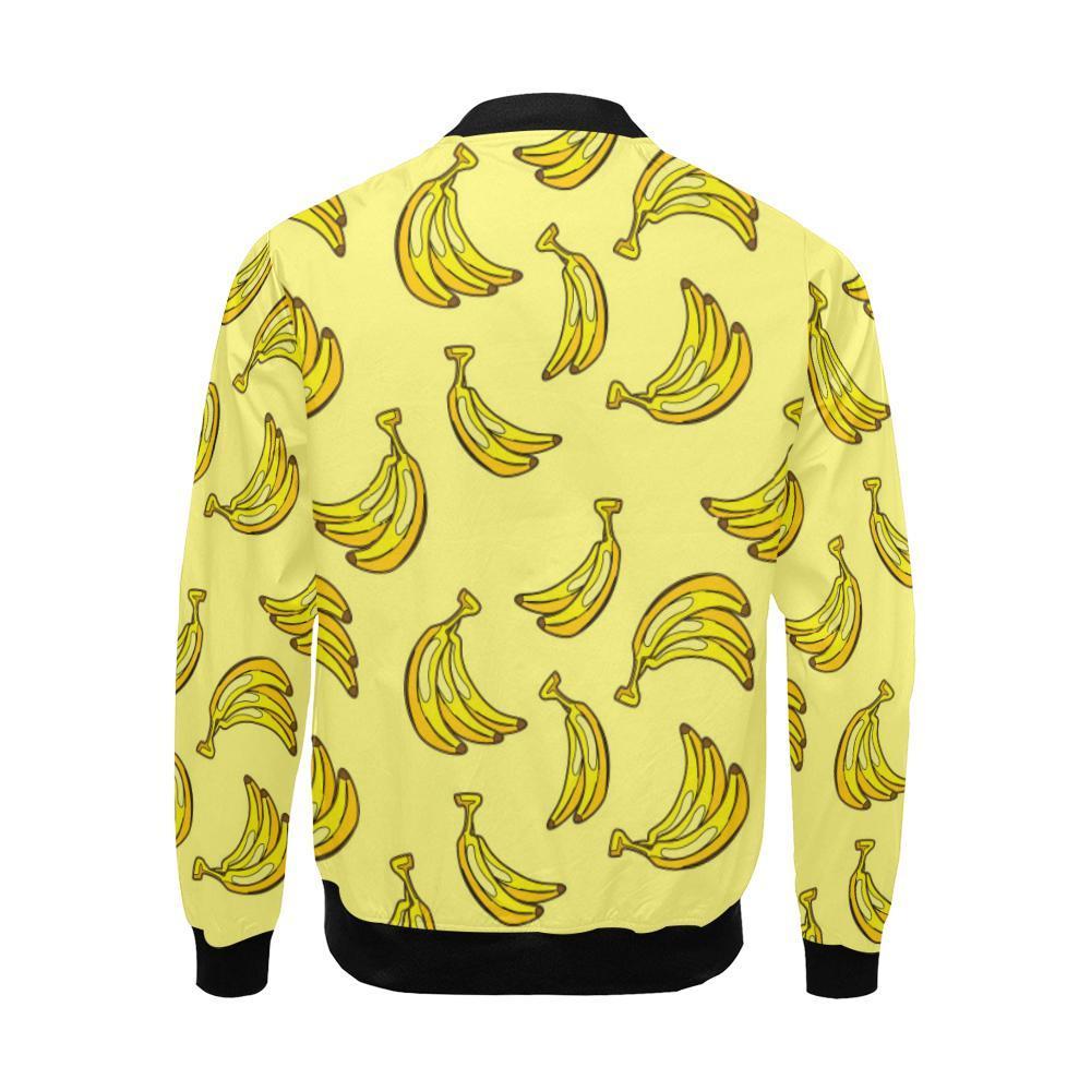 Yellow Banana Pattern Print Men's Bomber Jacket-grizzshop