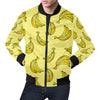 Yellow Banana Pattern Print Men's Bomber Jacket-grizzshop