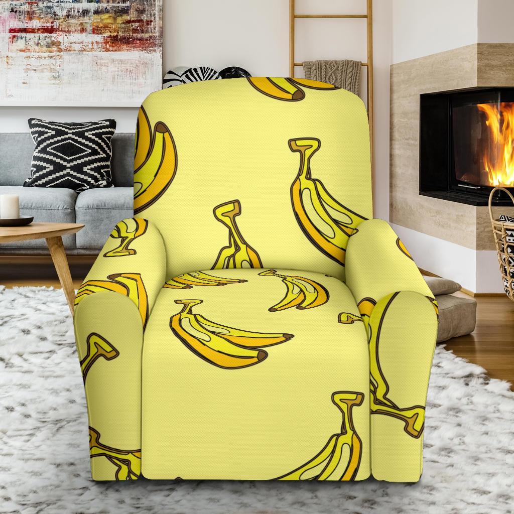 Yellow Banana Pattern Print Recliner Cover-grizzshop