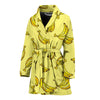 Yellow Banana Pattern Print Women Long Robe-grizzshop