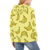 Yellow Banana Pattern Print Women Pullover Hoodie-grizzshop