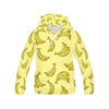 Yellow Banana Pattern Print Women Pullover Hoodie-grizzshop