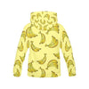 Yellow Banana Pattern Print Women Pullover Hoodie-grizzshop