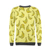 Yellow Banana Pattern Print Women's Sweatshirt-grizzshop