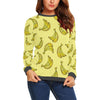 Yellow Banana Pattern Print Women's Sweatshirt-grizzshop