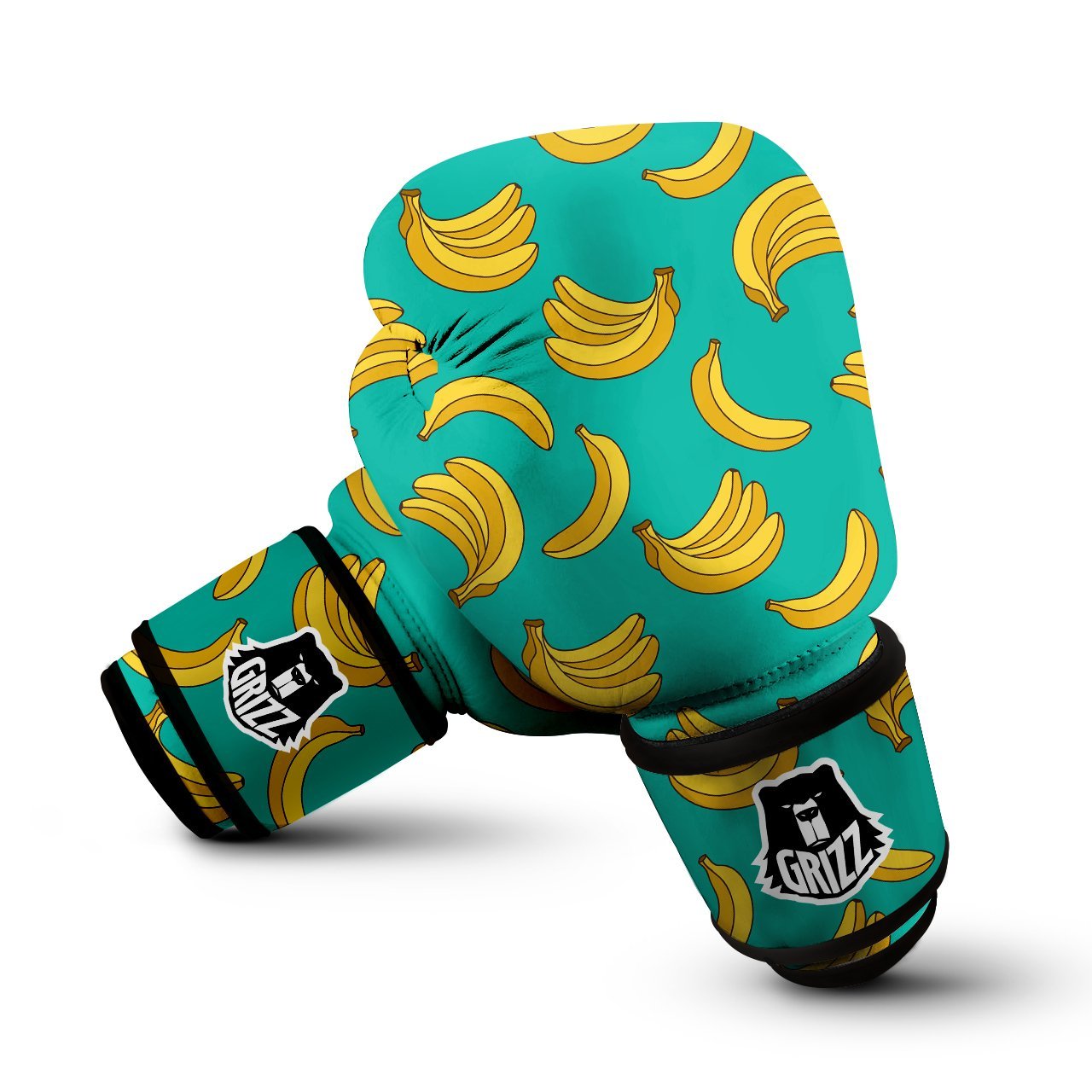 Yellow Banana Print Pattern Boxing Gloves-grizzshop