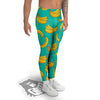 Yellow Banana Print Pattern Men's Leggings-grizzshop