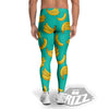 Yellow Banana Print Pattern Men's Leggings-grizzshop