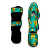 Yellow Banana Print Pattern Muay Thai Shin Guards-grizzshop