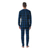 Yellow Blue And Black Tartan Print Men's Pajamas-grizzshop