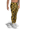 Yellow Bus Print Pattern Men's Leggings-grizzshop