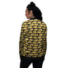 Yellow Bus Print Pattern Women's Bomber Jacket-grizzshop