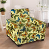 Yellow Butterfly Pattern Print Armchair Cover-grizzshop