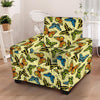 Yellow Butterfly Pattern Print Armchair Cover-grizzshop