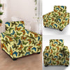 Yellow Butterfly Pattern Print Armchair Cover-grizzshop