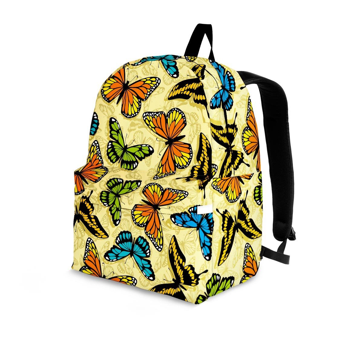 Yellow Butterfly Pattern Print Backpack-grizzshop