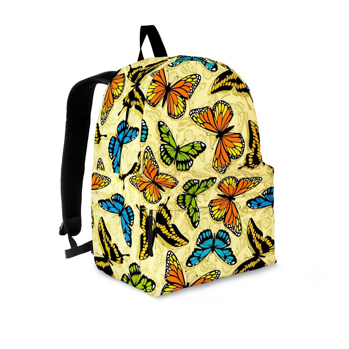 Yellow Butterfly Pattern Print Backpack-grizzshop