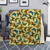 Yellow Butterfly Pattern Print Blanket-grizzshop