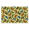 Yellow Butterfly Pattern Print Door Mat-grizzshop