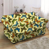 Yellow Butterfly Pattern Print Loveseat Cover-grizzshop