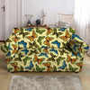 Yellow Butterfly Pattern Print Loveseat Cover-grizzshop