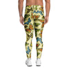 Yellow Butterfly Pattern Print Men's Leggings-grizzshop