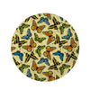 Yellow Butterfly Pattern Print Round Rug-grizzshop