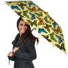 Yellow Butterfly Pattern Print Umbrella-grizzshop