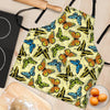 Yellow Butterfly Pattern Print Women's Apron-grizzshop