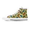 Yellow Butterfly Pattern Print Women's High Top Shoes-grizzshop