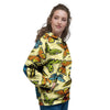 Yellow Butterfly Pattern Print Women's Hoodie-grizzshop