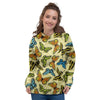 Yellow Butterfly Pattern Print Women's Hoodie-grizzshop