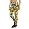 Yellow Butterfly Pattern Print Women's Leggings-grizzshop