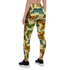 Yellow Butterfly Pattern Print Women's Leggings-grizzshop