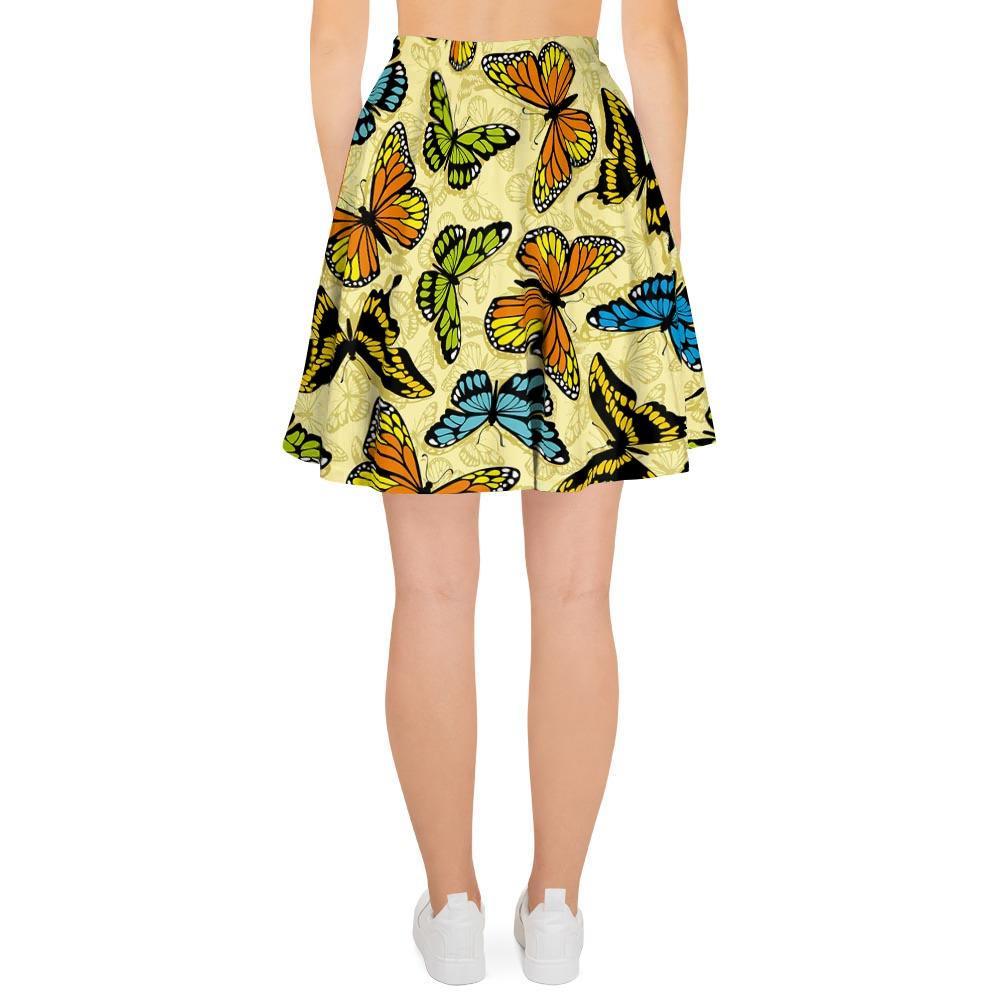 Yellow Butterfly Pattern Print Women's Skirt-grizzshop