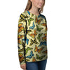 Yellow Butterfly Pattern Print Women's Sweatshirt-grizzshop