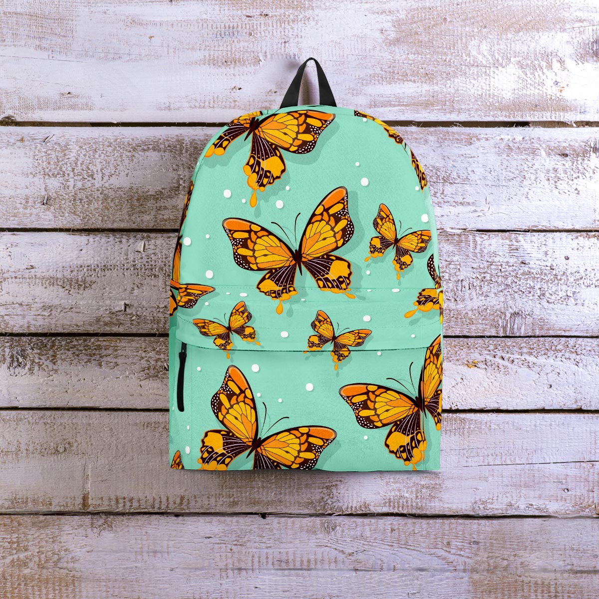 Yellow Butterfly Print Backpack-grizzshop