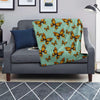 Yellow Butterfly Print Blanket-grizzshop