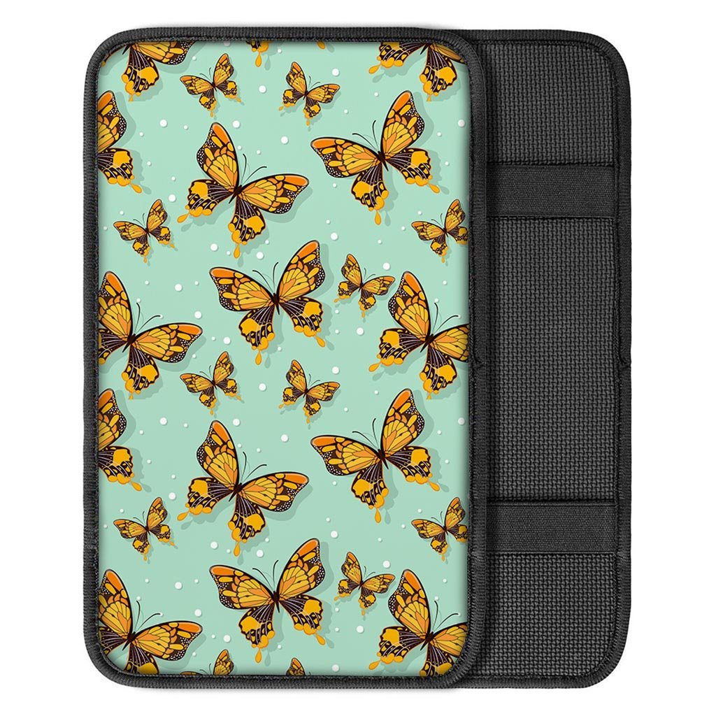 Yellow Butterfly Print Car Console Cover-grizzshop