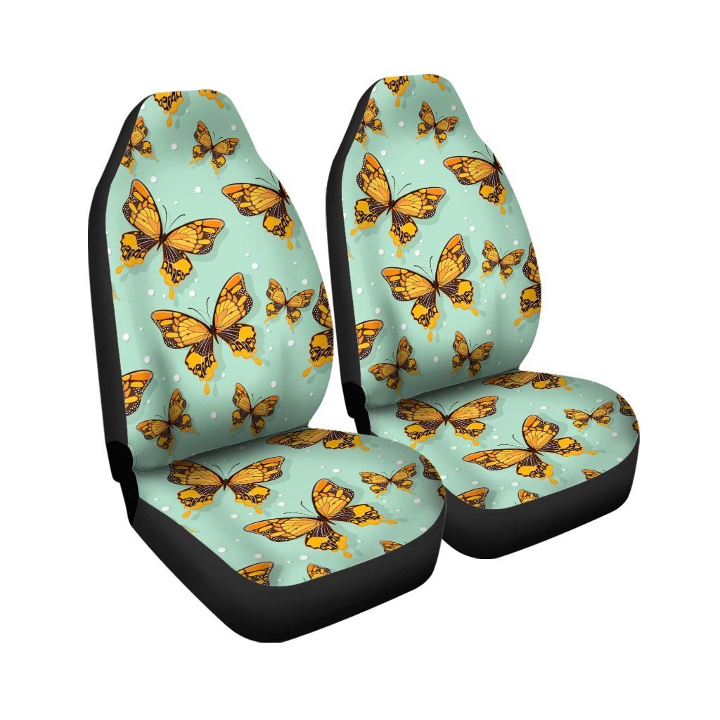 Yellow Butterfly Print Car Seat Covers-grizzshop