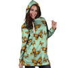 Yellow Butterfly Print Hoodie Dress-grizzshop